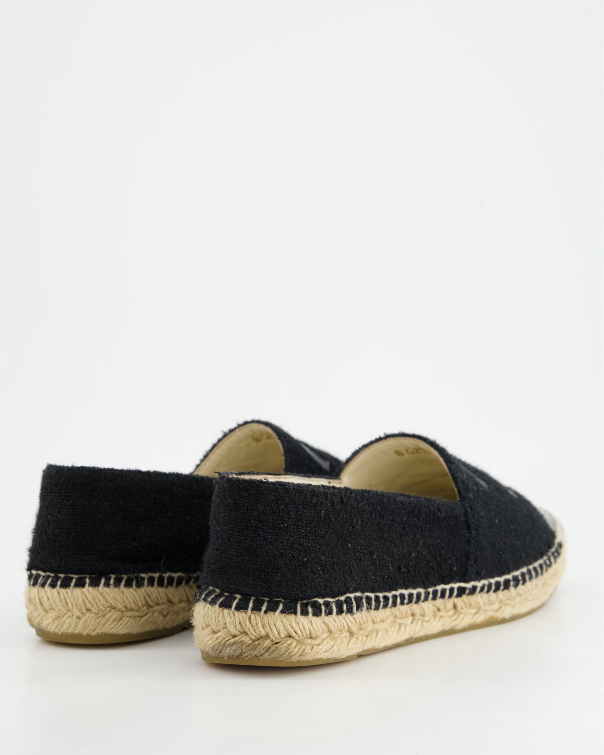 *FIRE PRICE* CH Black Terry CC Logo Espadrilles with Patent Leather Detail Size EU 42