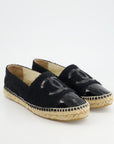 *FIRE PRICE* CH Black Terry CC Logo Espadrilles with Patent Leather Detail Size EU 42