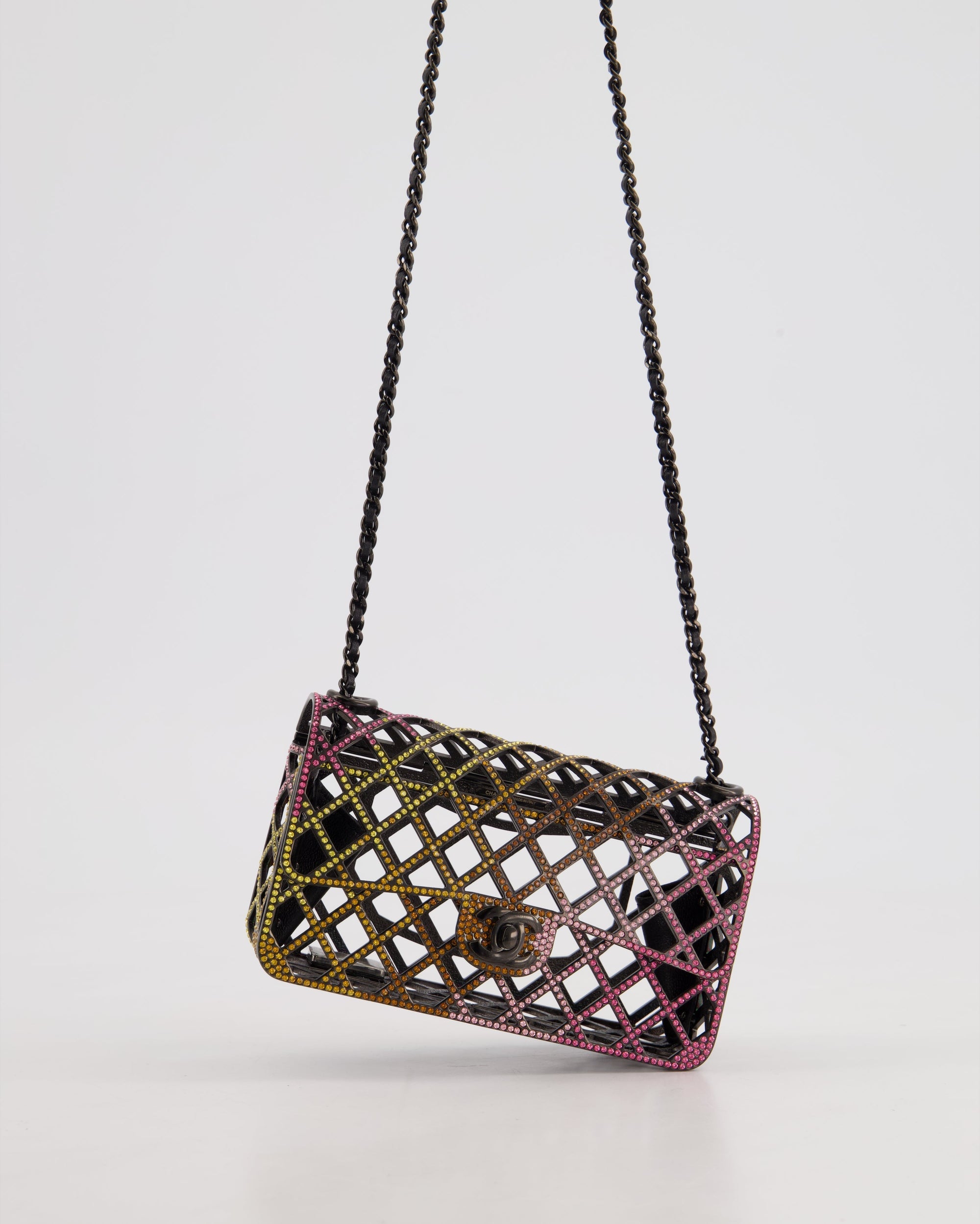 *RARE* CH 24C Multi-Colour Crystal Runway Mini Rectangular Flap Bag