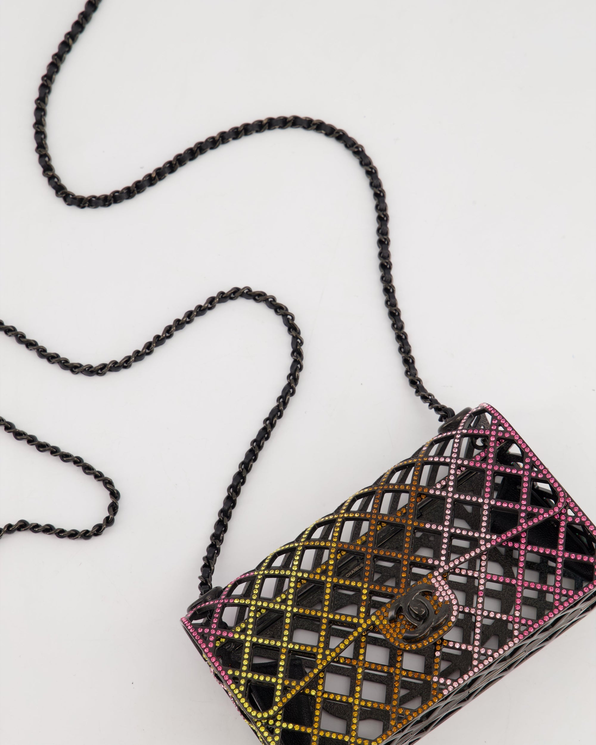*RARE* CH 24C Multi-Colour Crystal Runway Mini Rectangular Flap Bag