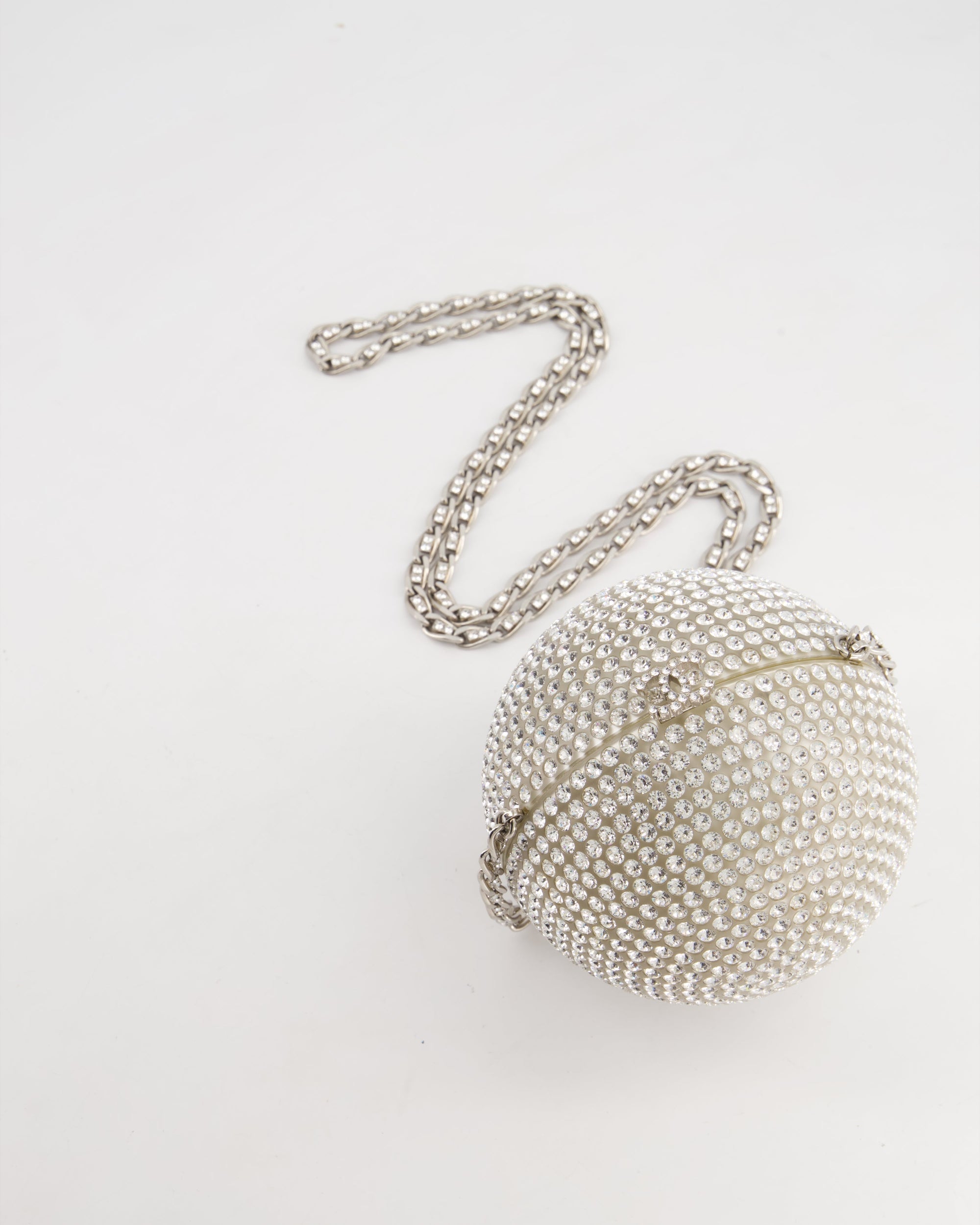 *RARE* CH 2008 Crystal Ball Bag with Silver Hardware and Woven Chain Strap