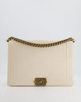 *FIRE PRICE* CH Ivory Large Boy Bag in Lambskin Leather with Antique Gold Hardware