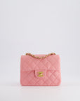 *RARE* CH Vintage Bubblegum Pink Mini Square Flap Bag in Lambskin Leather with 24K Gold Hardware