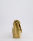 *FIRE PRICE* CH Vintage Chai Beige Classic Medium Stitched Edge Double Flap Bag in Lambskin Leather with 24K Gold Hardware