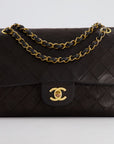 *FIRE PRICE* CH Vintage Brown Medium Classic Double Flap Bag in Lambskin Leather with 24K Gold Hardware