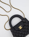 *HOT & RARE* CH Small Kelly Shopping Bag in Black Calfskin Leather with Brushed Gold Hardware