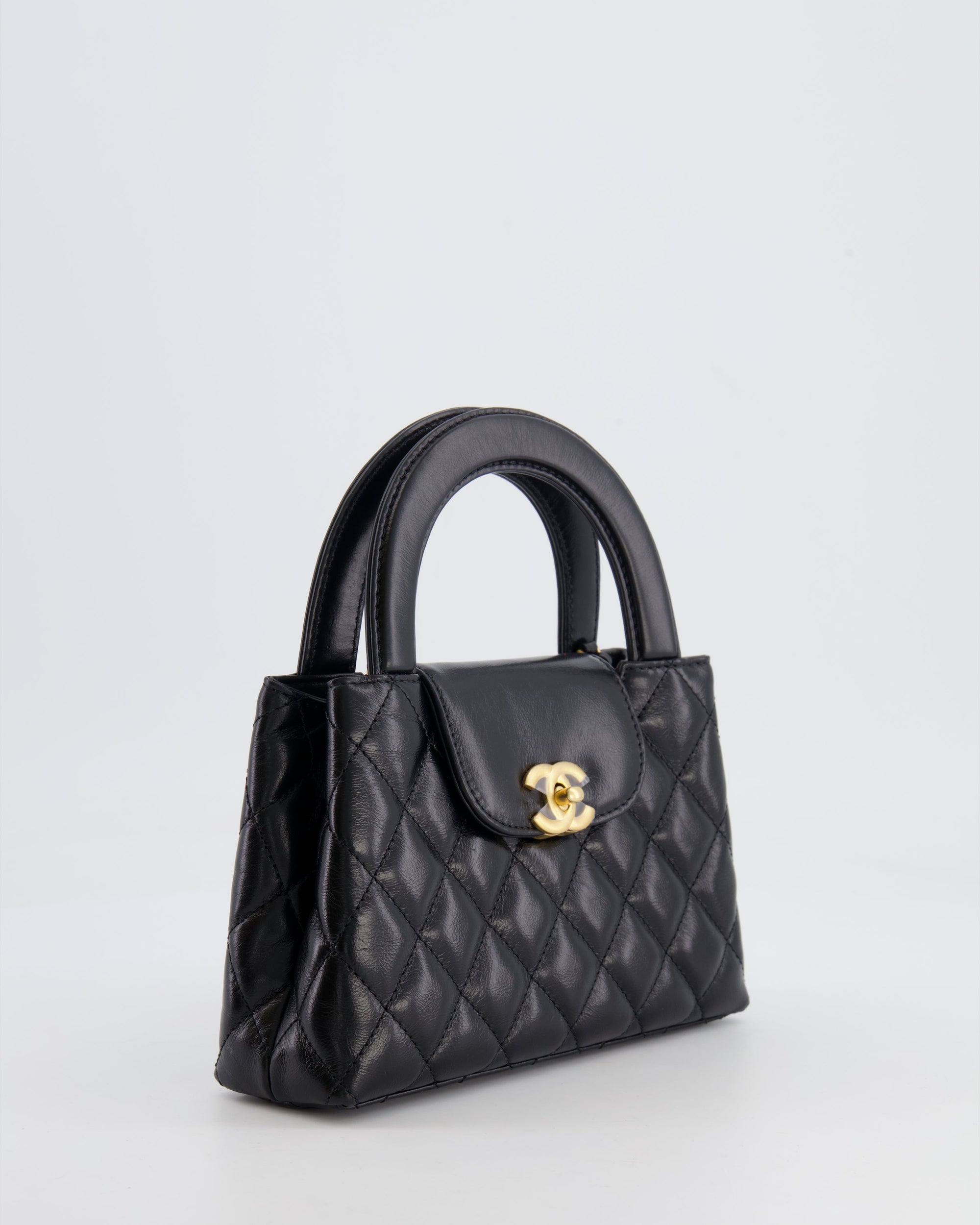 *HOT &amp; RARE* CH Small Kelly Shopping Bag in Black Calfskin Leather with Brushed Gold Hardware