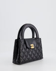 *HOT & RARE* CH Small Kelly Shopping Bag in Black Calfskin Leather with Brushed Gold Hardware