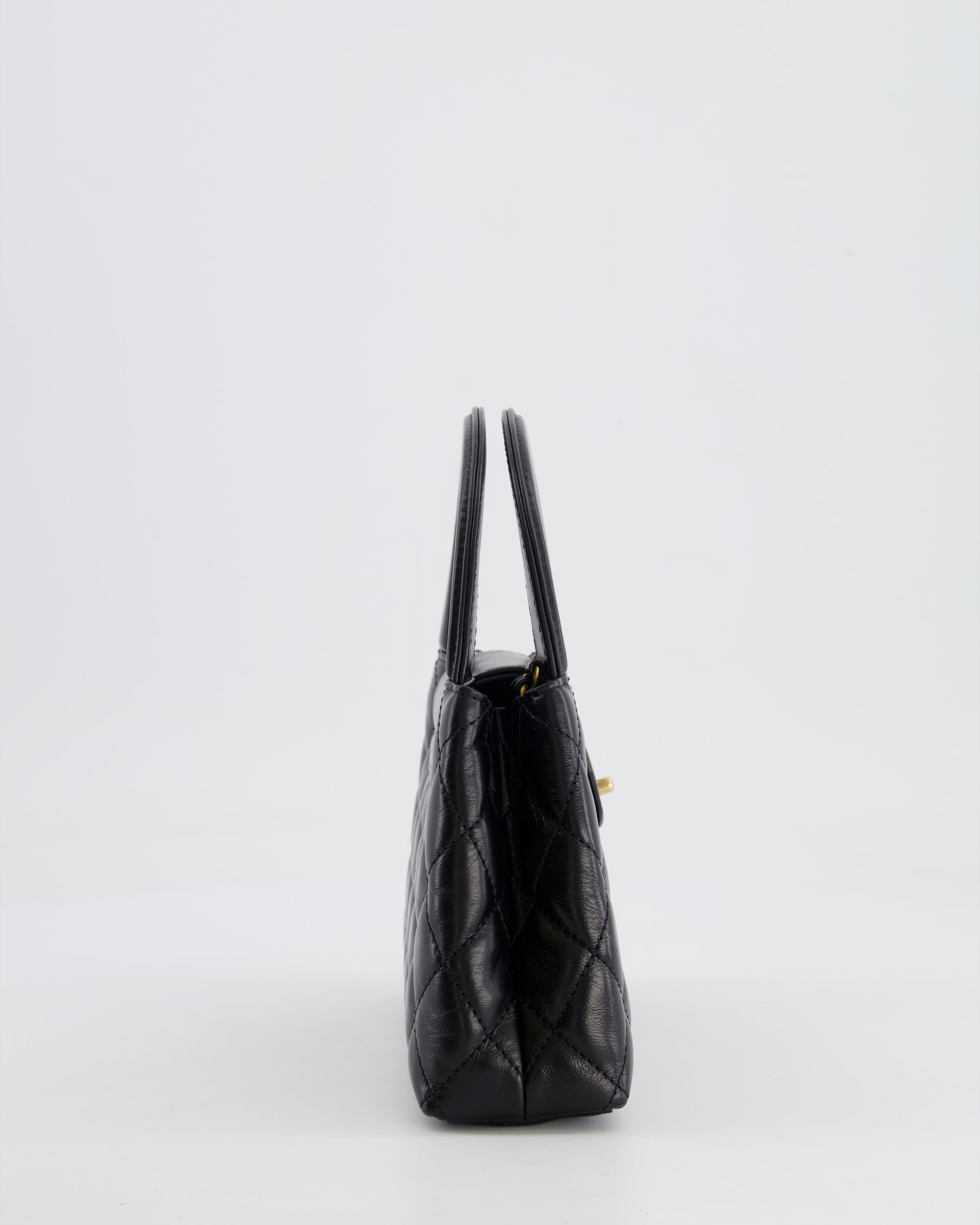 *HOT &amp; RARE* CH Small Kelly Shopping Bag in Black Calfskin Leather with Brushed Gold Hardware