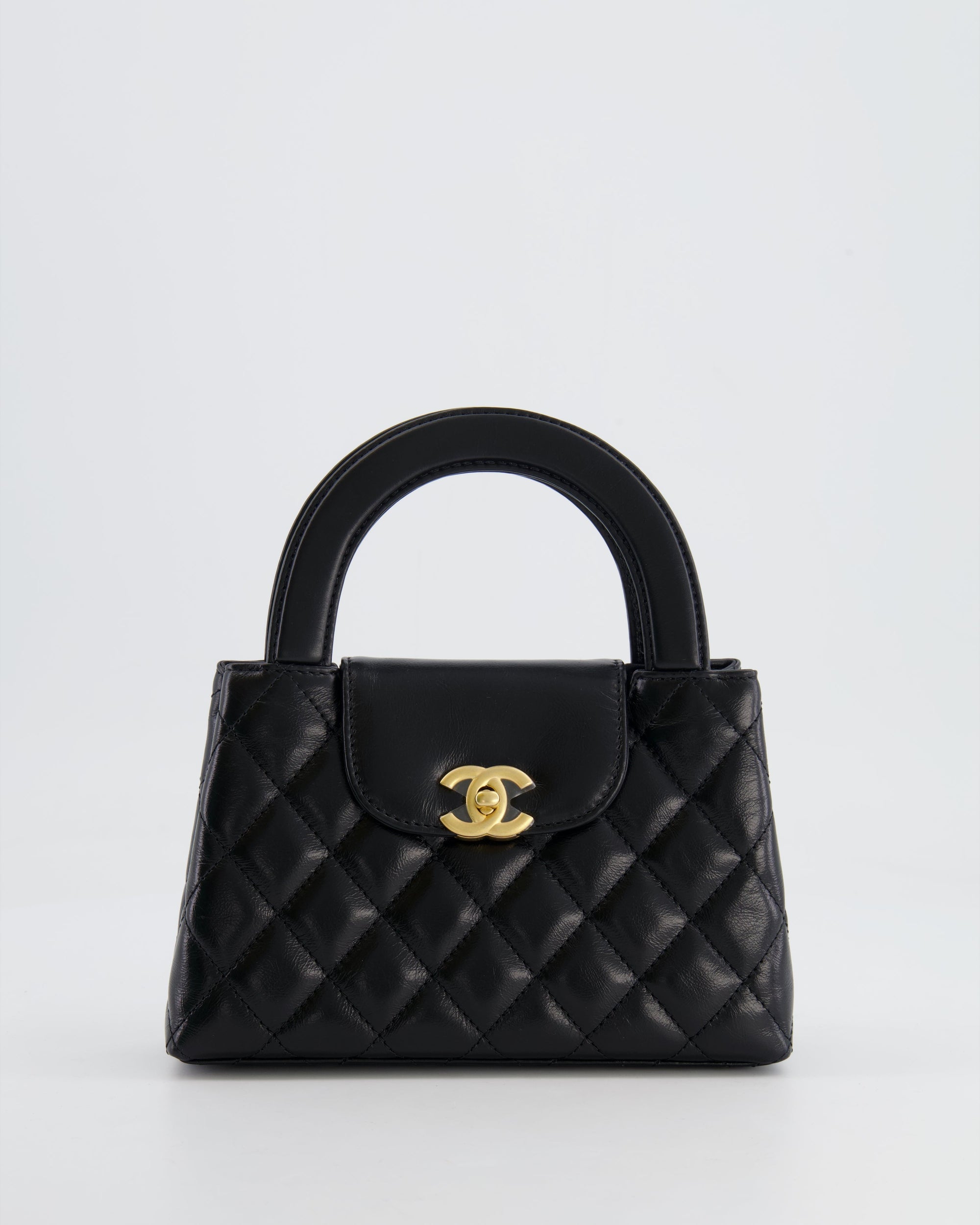 *HOT &amp; RARE* CH Small Kelly Shopping Bag in Black Calfskin Leather with Brushed Gold Hardware