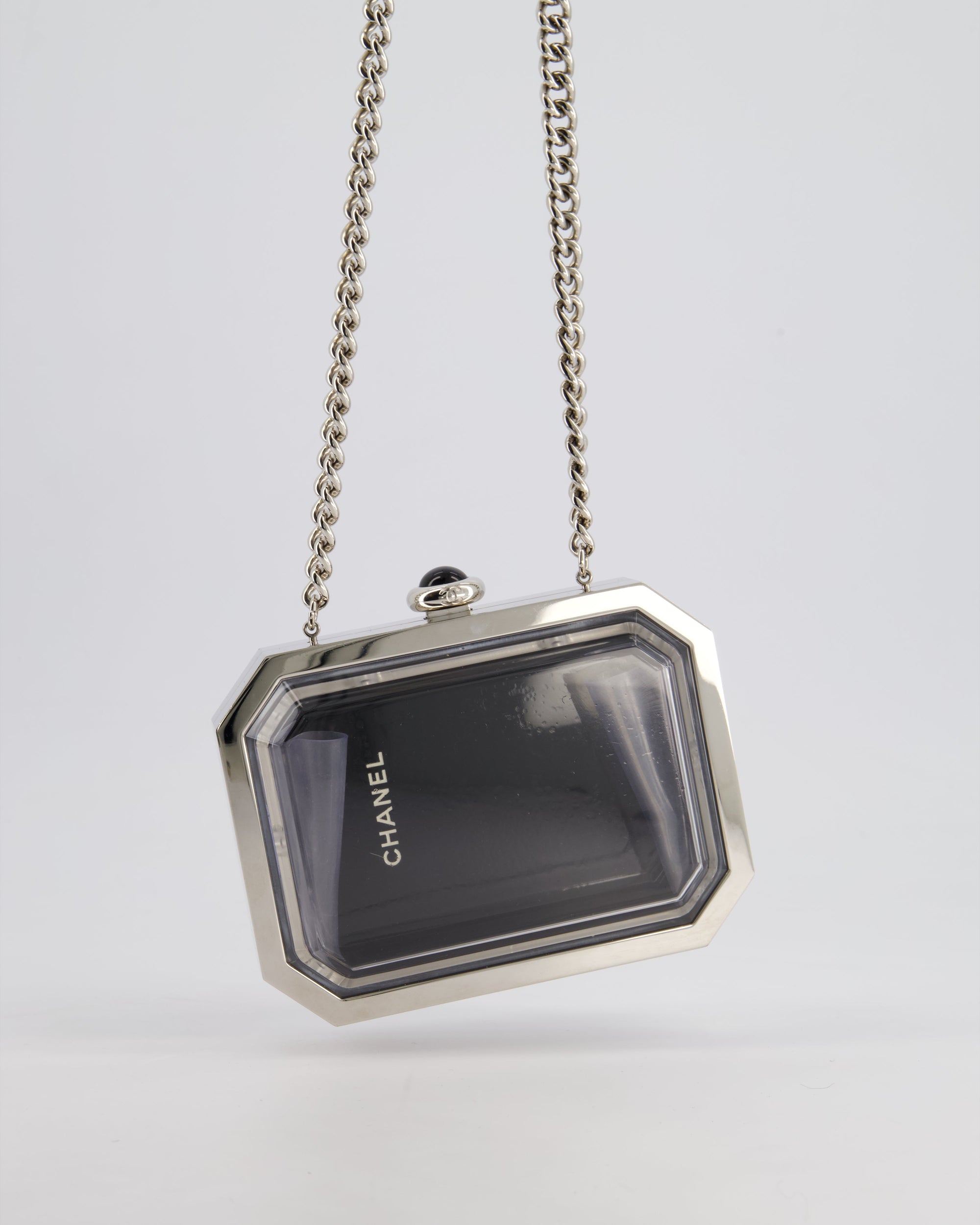 *Limited Edition* CH Silver, Black Minaudiere Plexiglass Clutch Bag