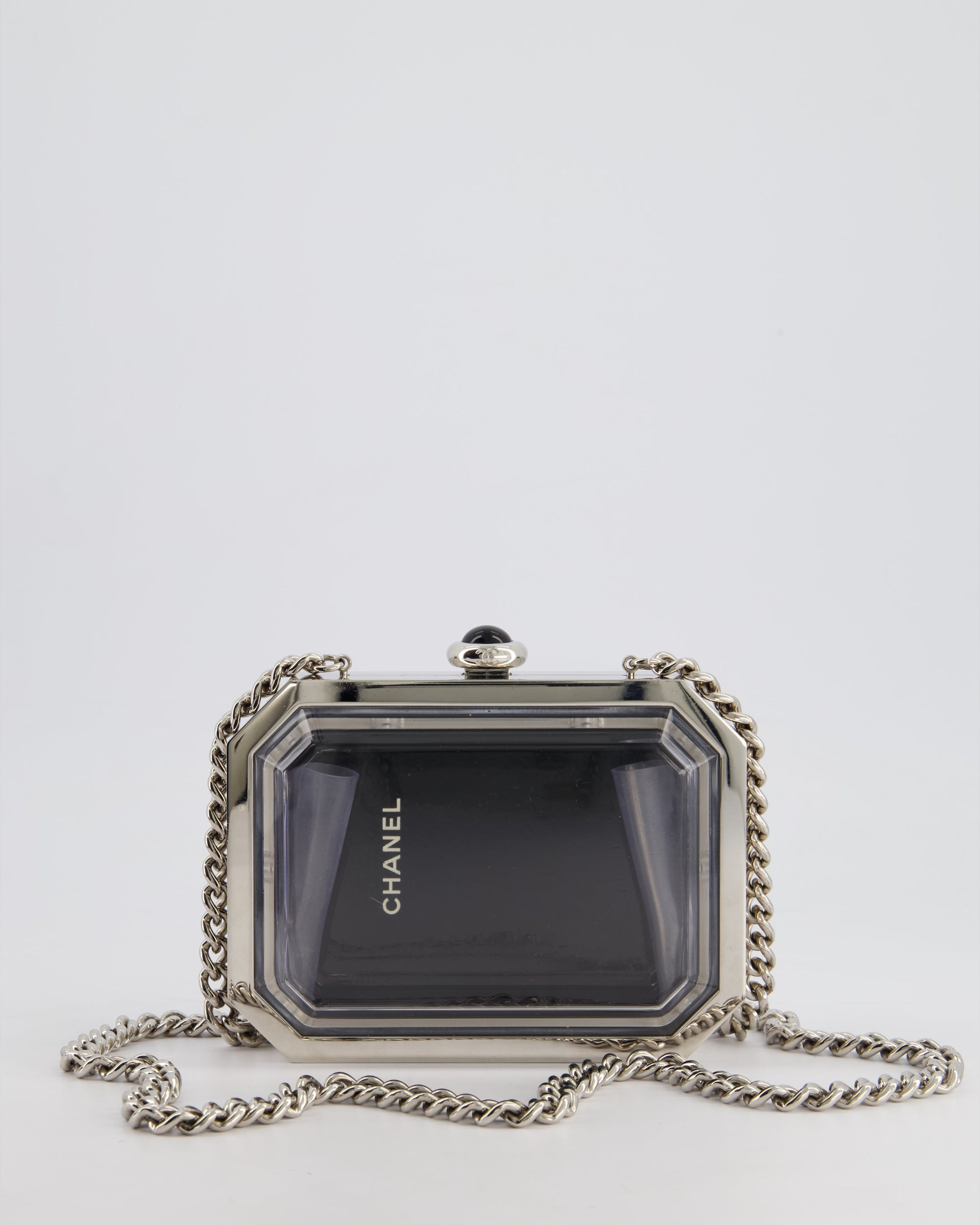 *Limited Edition* CH Silver, Black Minaudiere Plexiglass Clutch Bag