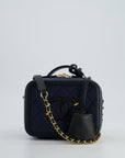 *HOT* CH Navy & Black Small Vanity Case Bag in Caviar Leather with Brushed Gold Hardware
