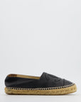 *FIRE PRICE* CH Black Leather Espadrilles CC Logo Size EU 37