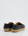 *FIRE PRICE* CH Black Leather Espadrilles CC Logo Size EU 37
