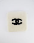*HOT* CH Coco Neige 25/26 Ecru and Black Shearling Lambskin Muff Bag with Black CC Logo and Champagne Gold Chain Detail