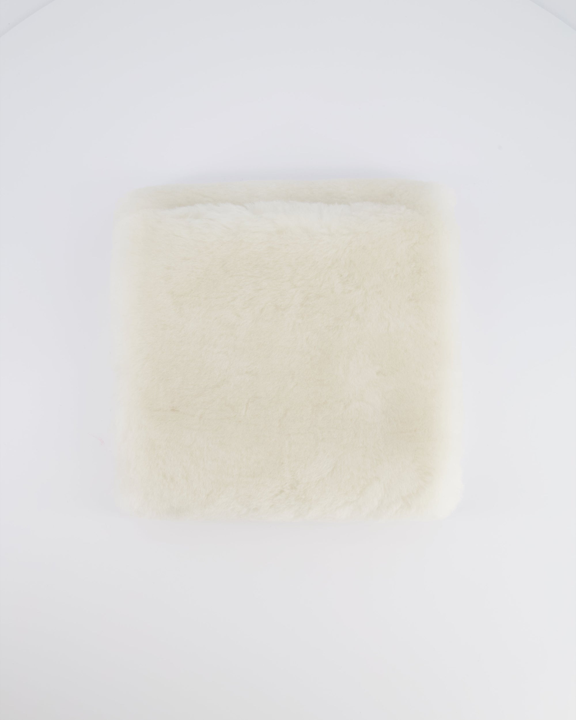 *HOT* CH Coco Neige 25/26 Ecru and Black Shearling Lambskin Muff Bag with Black CC Logo and Champagne Gold Chain Detail
