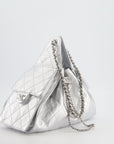 *RARE* CH Silver Caviar Leather Small 25 Handbag with Silver Hardware