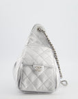 *RARE* CH Silver Caviar Leather Small 25 Handbag with Silver Hardware