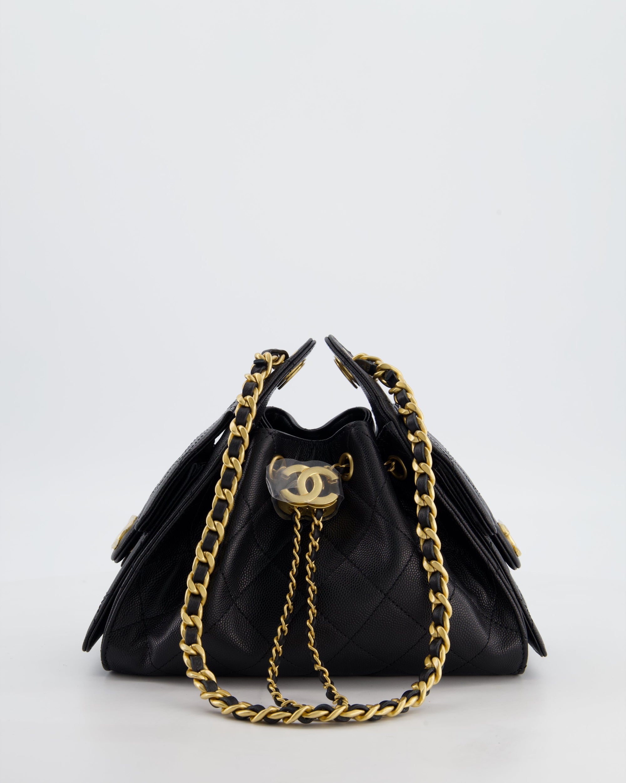 *RARE* CH 26C Mini 25 Handbag in Black Caviar Leather with Brushed Gold Hardware