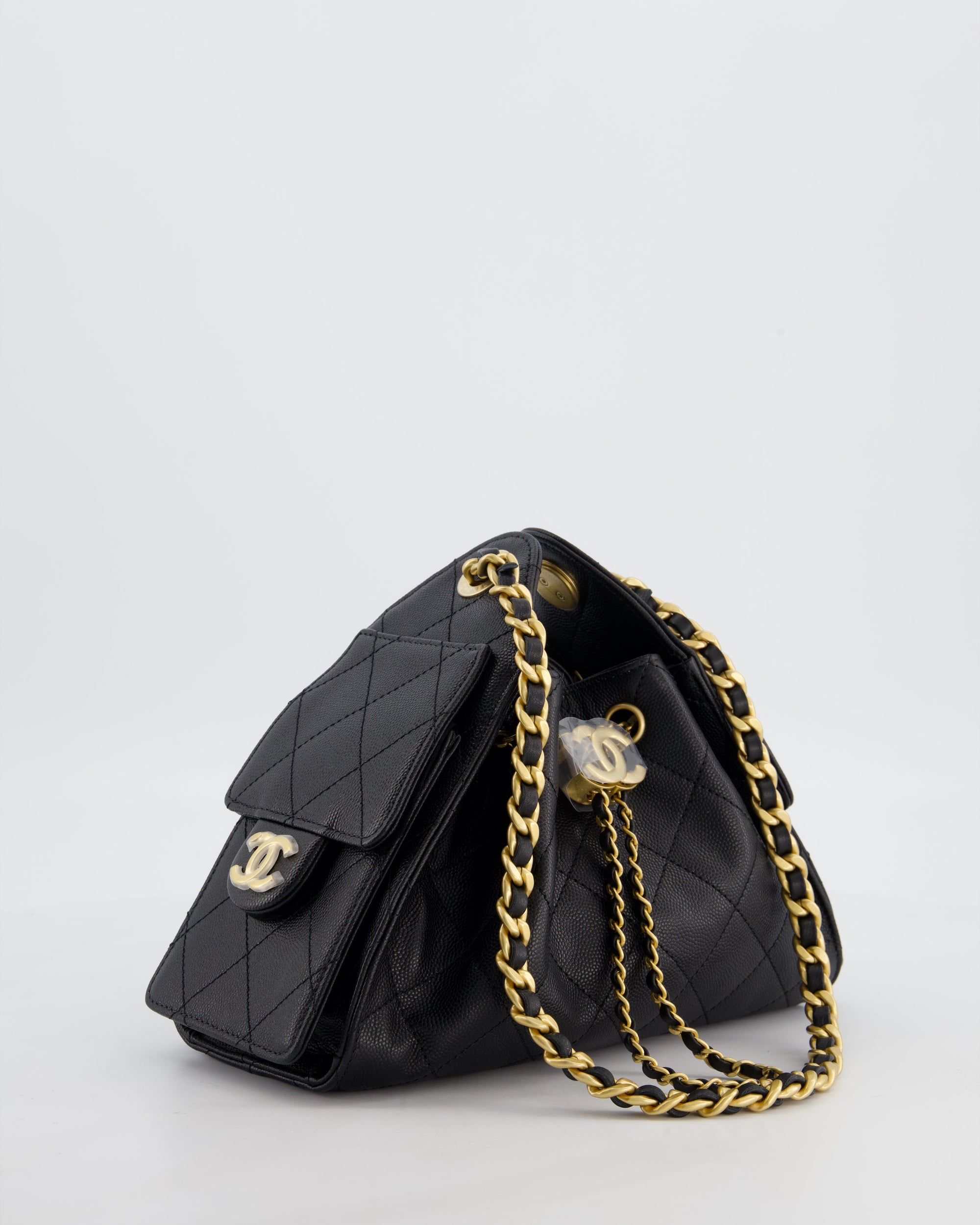 *RARE* CH 26C Mini 25 Handbag in Black Caviar Leather with Brushed Gold Hardware