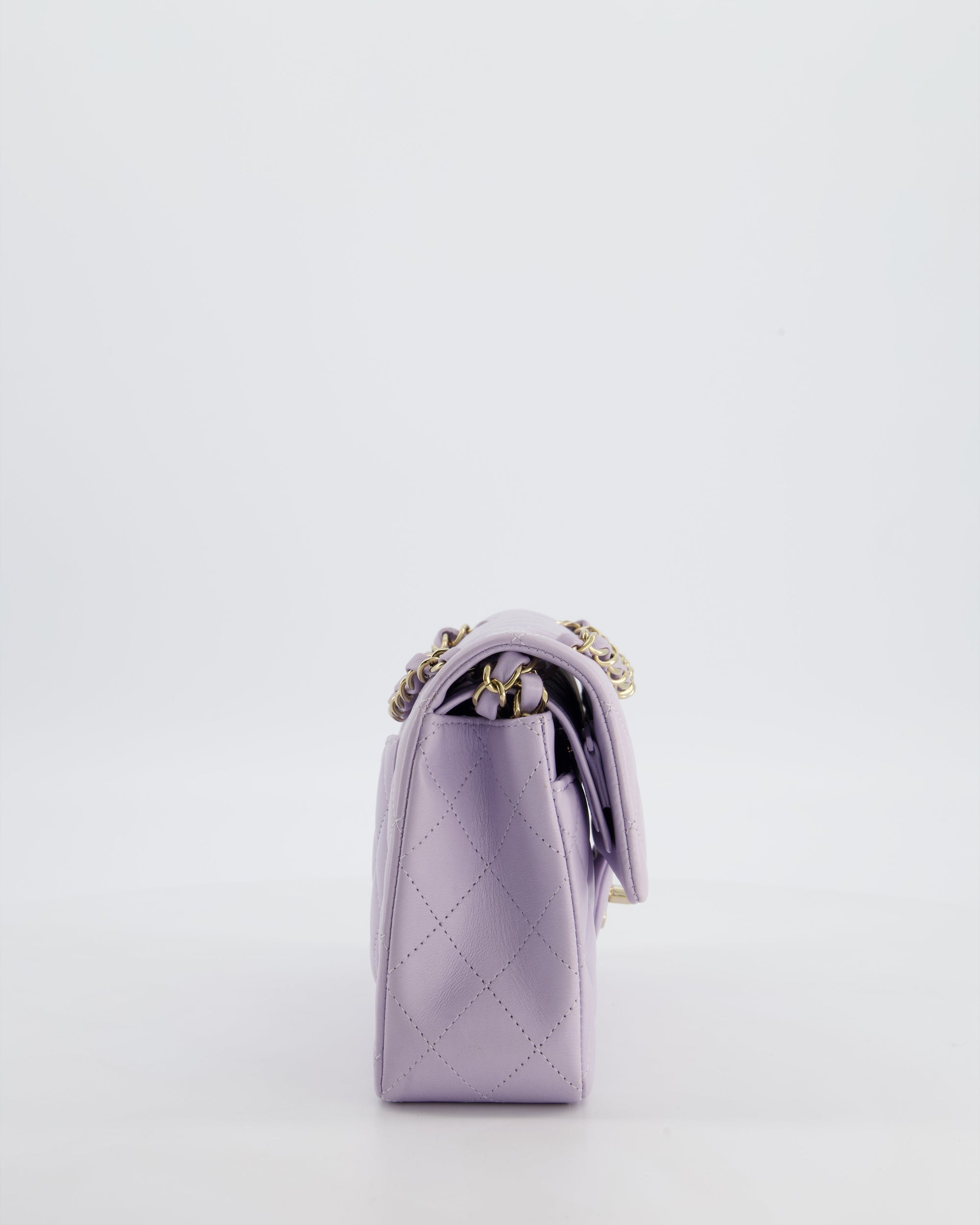 *CUTE COLOUR* CH Small Classic Double Flap Bag in Light Violet Lambskin Leather with Champagne Gold Hardware