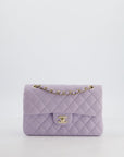 *CUTE COLOUR* CH Small Classic Double Flap Bag in Light Violet Lambskin Leather with Champagne Gold Hardware
