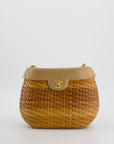 *RARE & FIRE PRICE* CH Vintage Beige Wicker Basket Bag with 24K Gold Hardware