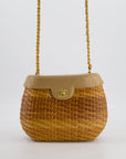 *RARE & FIRE PRICE* CH Vintage Beige Wicker Basket Bag with 24K Gold Hardware