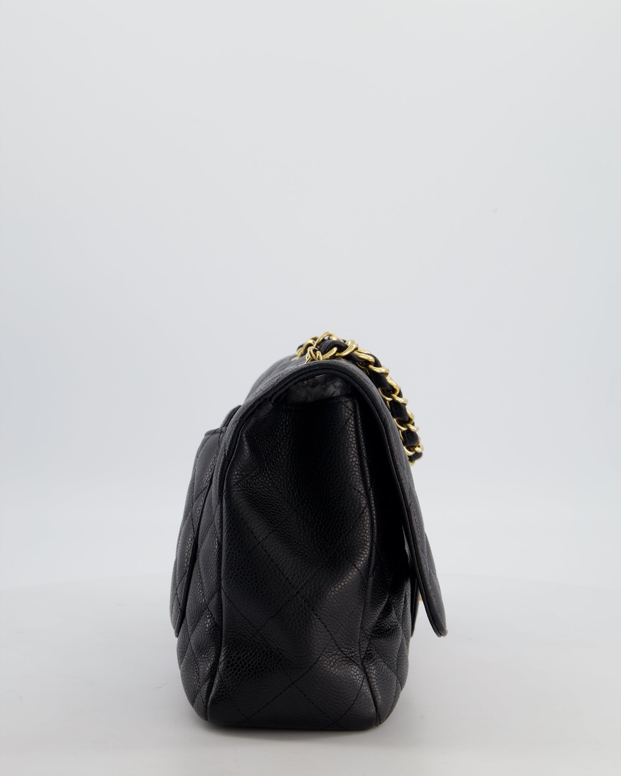 *FIRE PRICE* CH Black Jumbo Classic Single Flap Bag in Caviar Leather with Gold Hardware