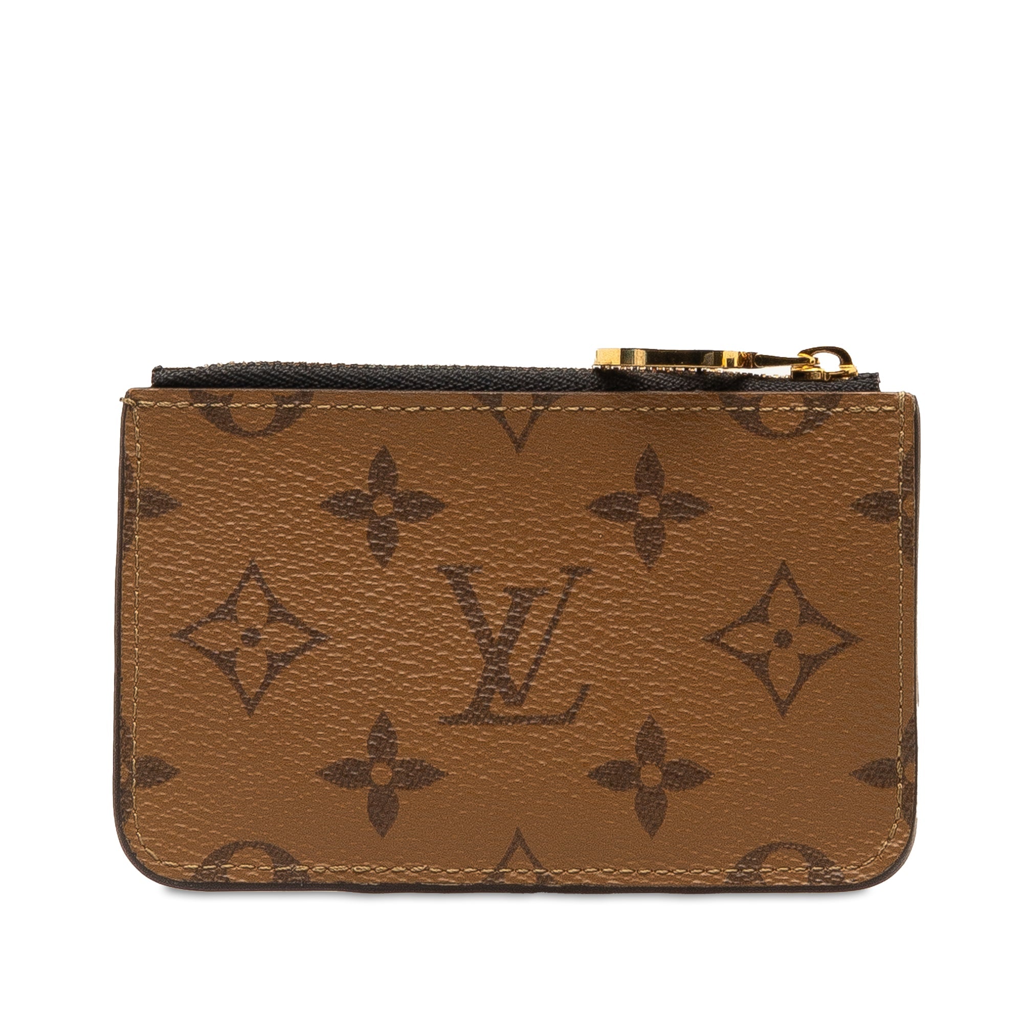 Brown LV Monogram Reverse Romy Card Holder