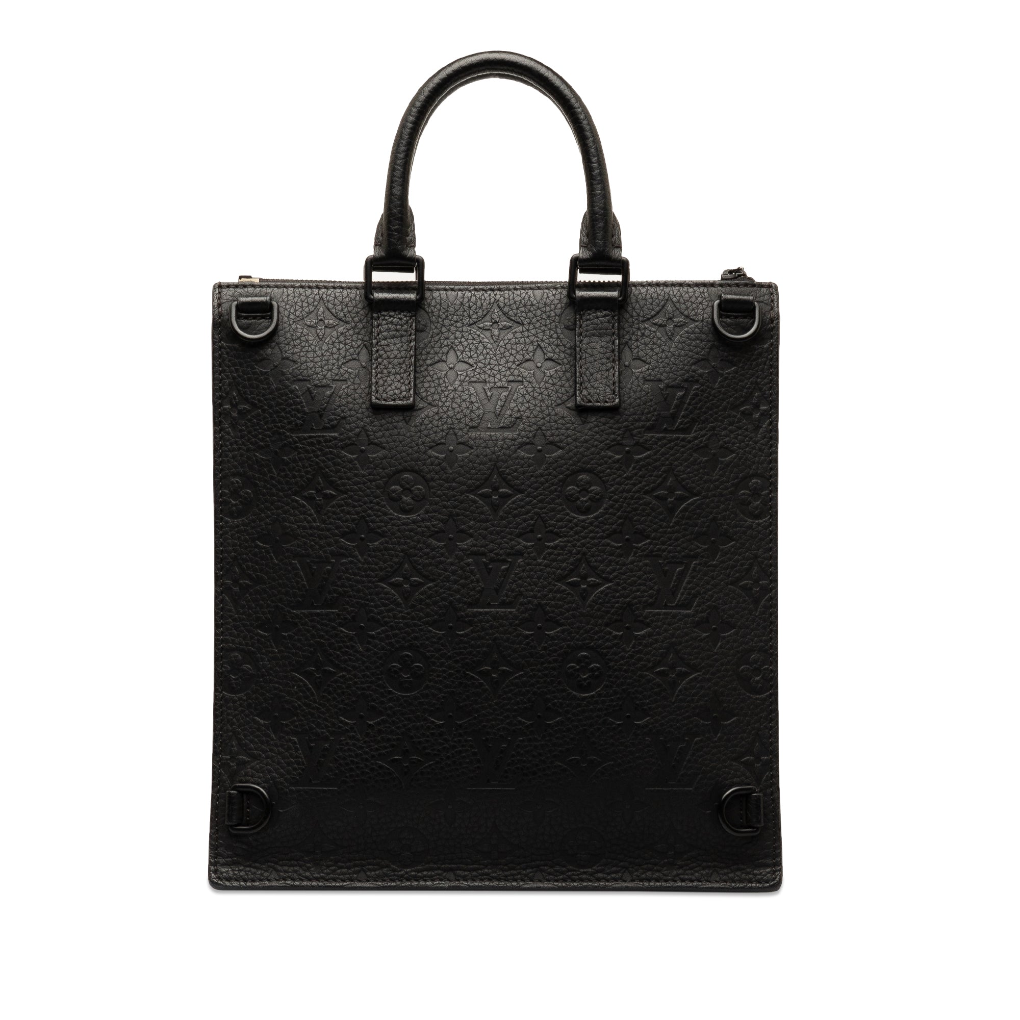 Black LV Monogram Taurillon Sac Plat Satchel