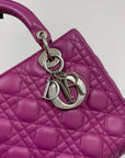 Cannage Lambskin Lady D1OR Medium Bag in Violet