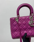 Cannage Lambskin Lady D1OR Medium Bag in Violet