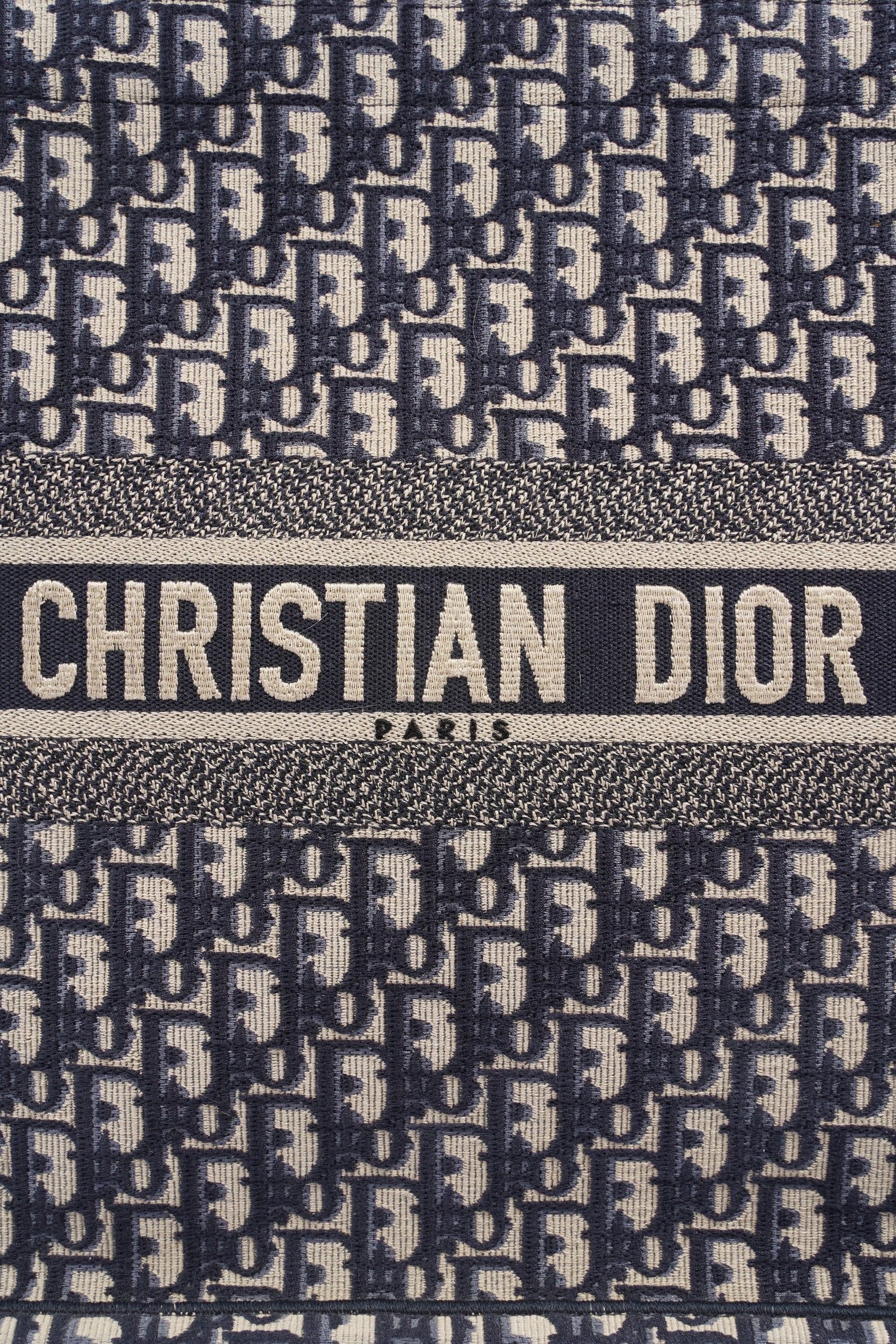 Christian D1OR Book Tote D1OR Oblique Embroidery Canvas Large