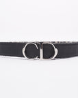 Christian D1OR 30 Montaigne Reversible Belt Black / Oblique Leather 37" 94cm