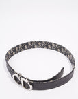 Christian D1OR 30 Montaigne Reversible Belt Black / Oblique Leather 37" 94cm