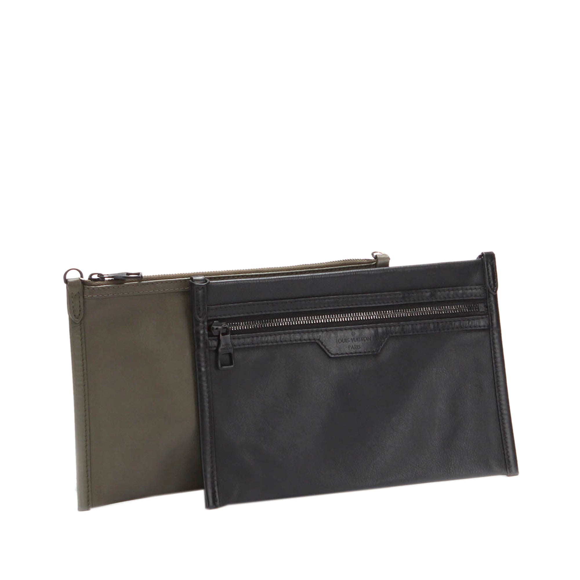Black LV Monogram Shadow Double Flat Messenger