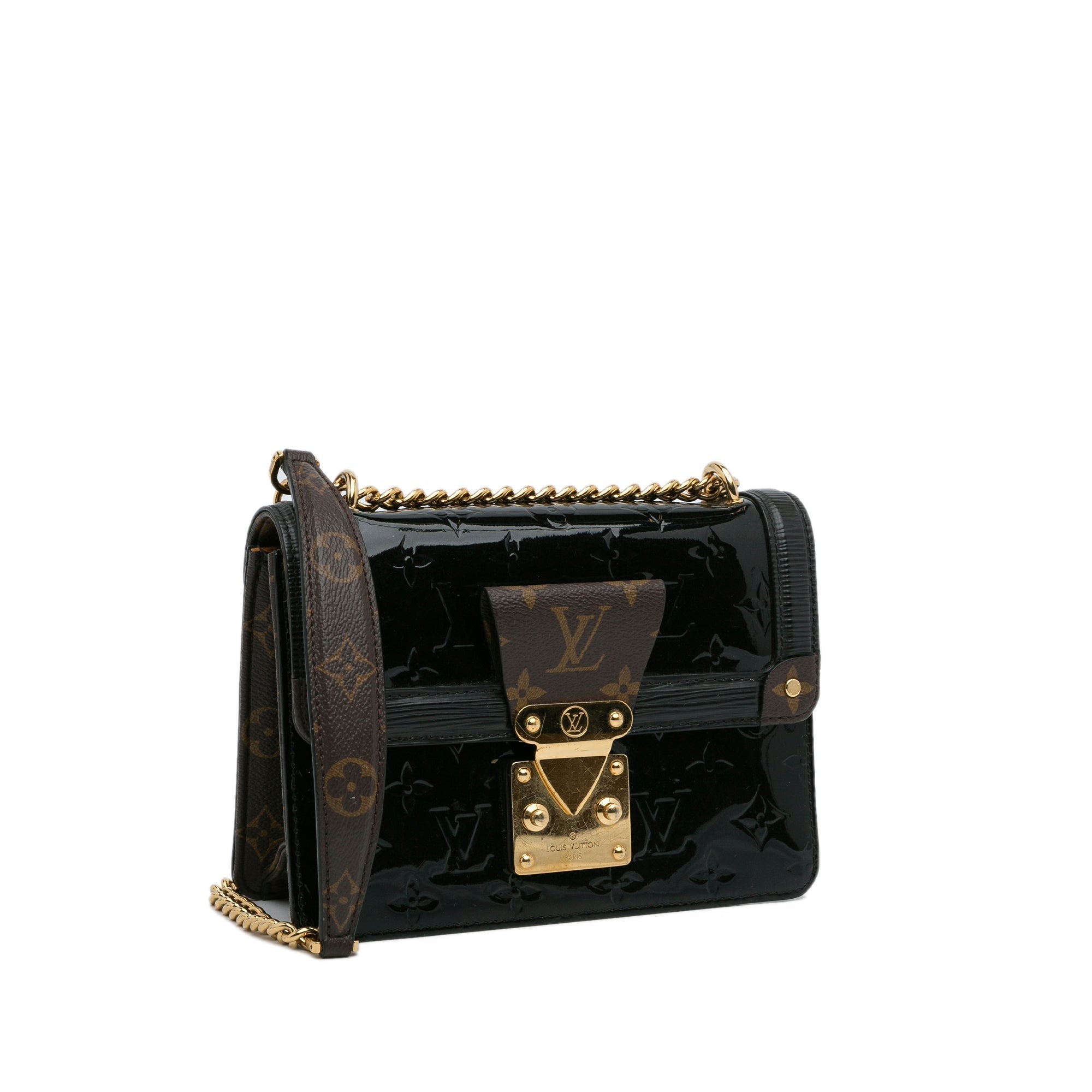 Black LV Monogram Vernis Wynwood Crossbody Bag
