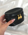 Christian D1OR CD Logo Leather Vanity Pouch Black Vintage x5rawm