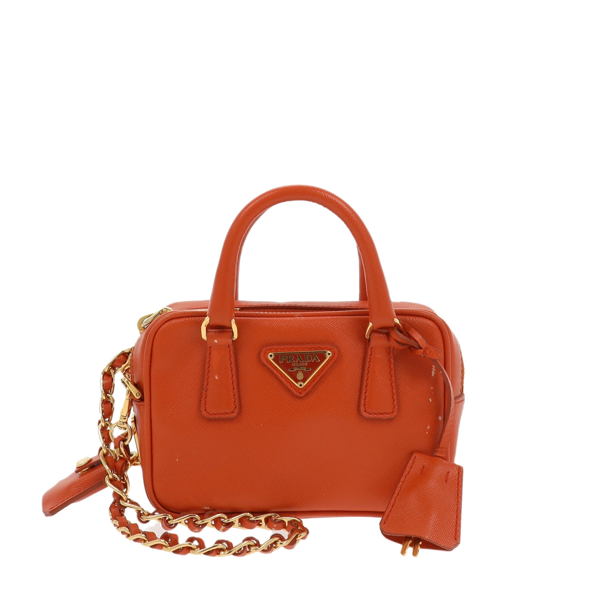 PRD Galleria Crossbody Bag in Orange Leather