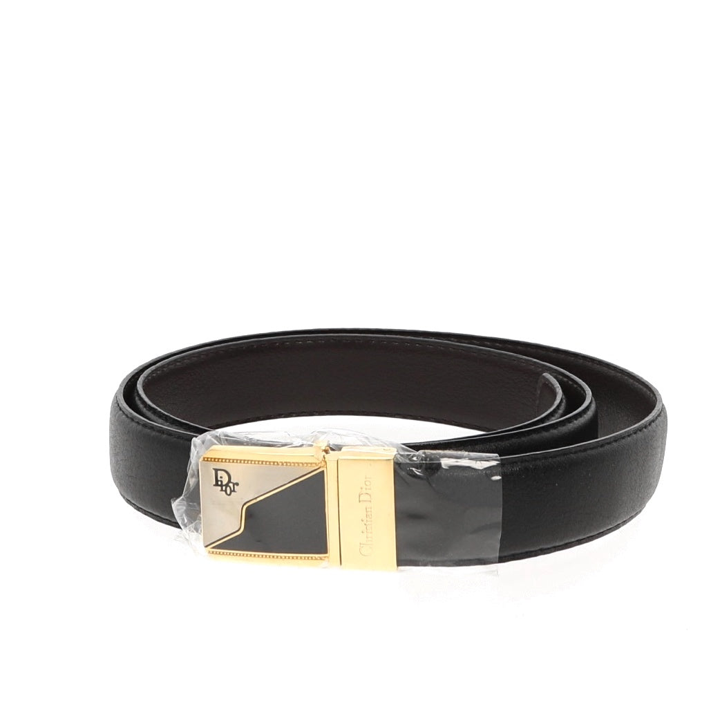 CHRISTIAN D1OR Belt in Black Leather