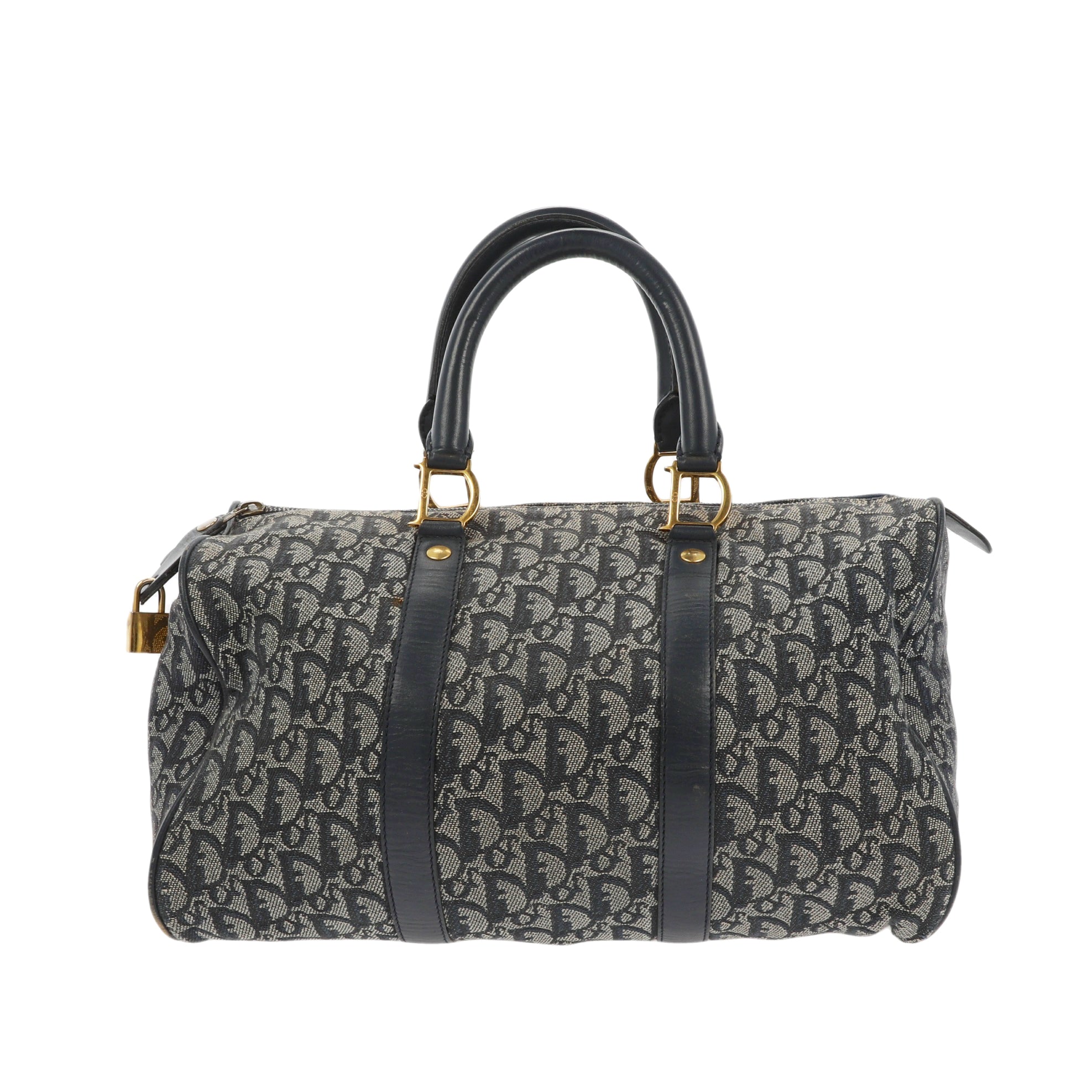 CHRISTIAN D1OR Bowling Handbag in Blue Fabric