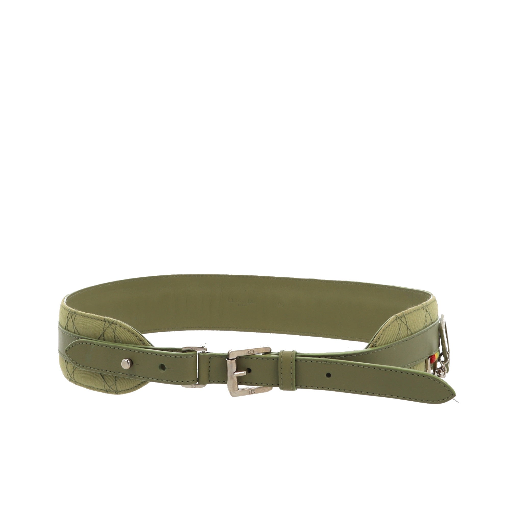 CHRISTIAN D1OR Belt in Green Fabric