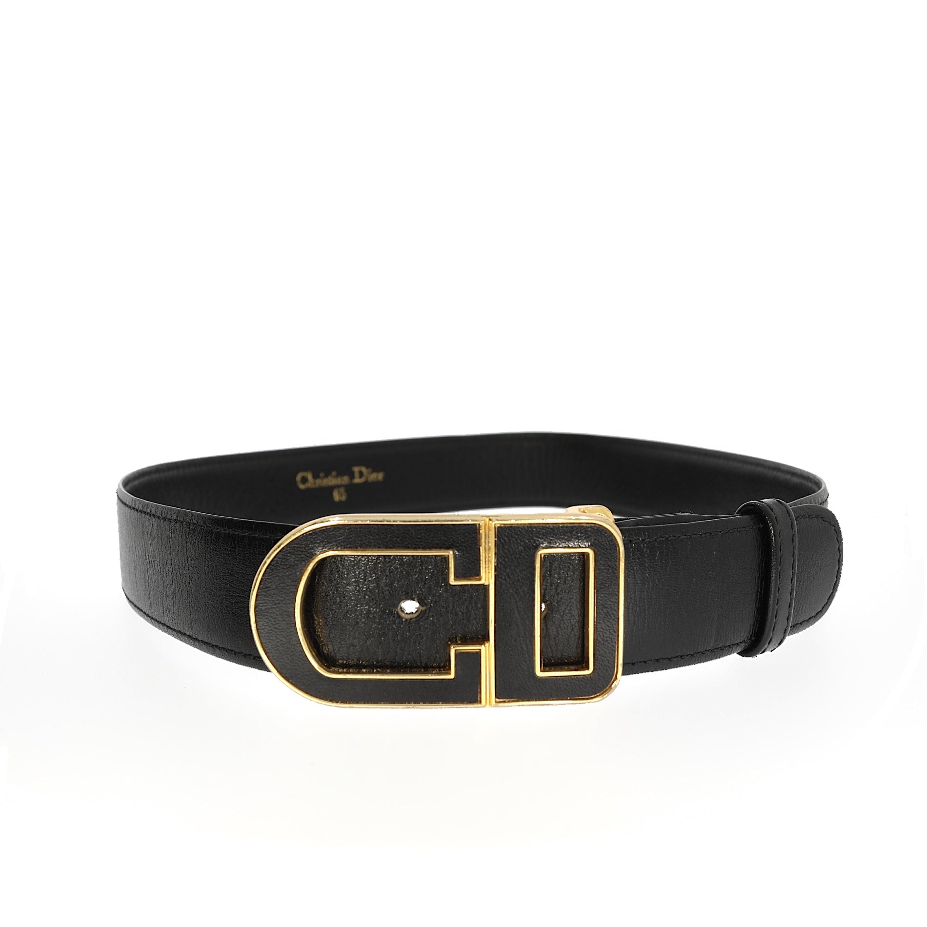 CHRISTIAN D1OR Belt in Black Leather