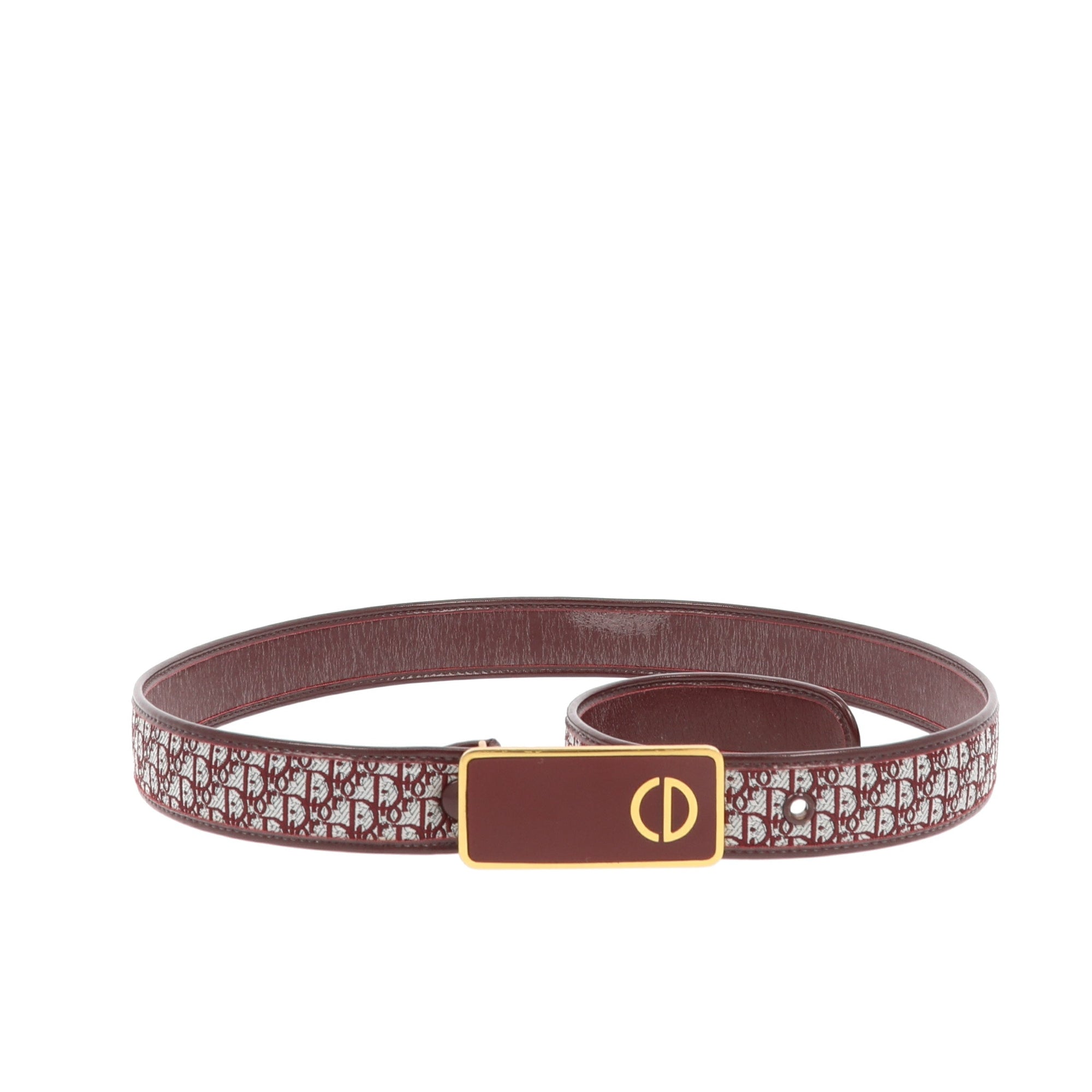 CHRISTIAN D1OR Belt in Bordeaux Fabric