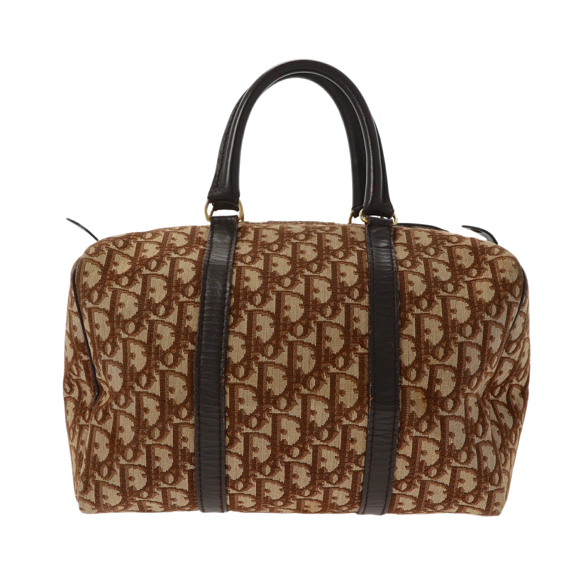 CHRISTIAN D1OR Bowling Handbag in Beige Fabric