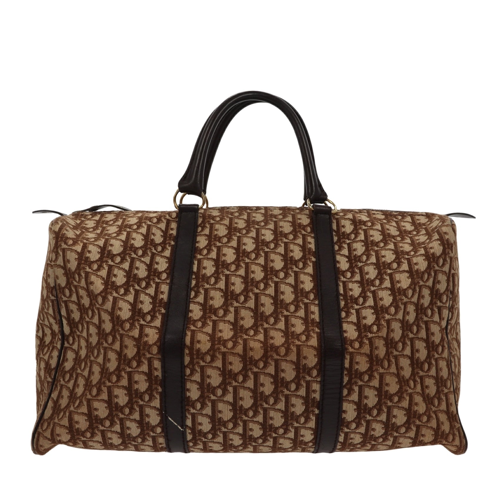 CHRISTIAN D1OR Bowling Handbag in Beige Fabric