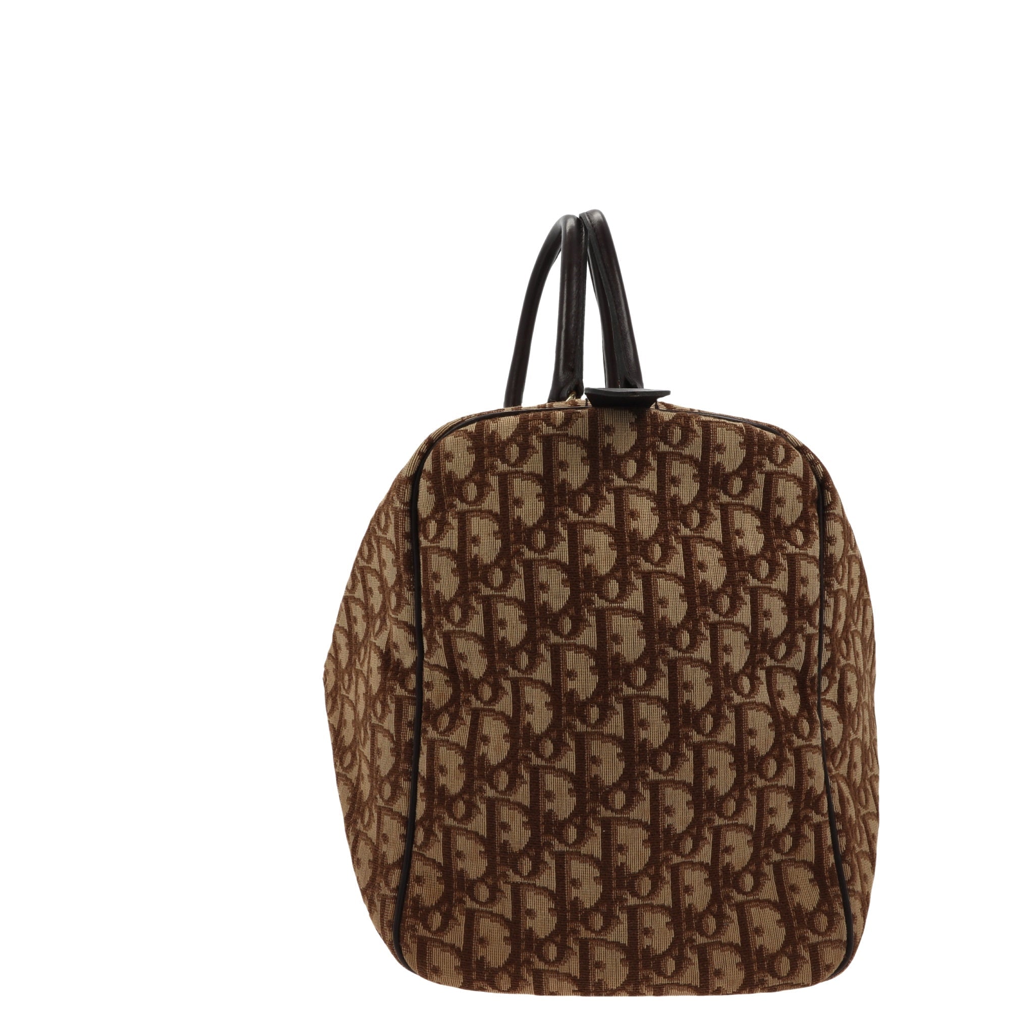 CHRISTIAN D1OR Bowling Handbag in Beige Fabric