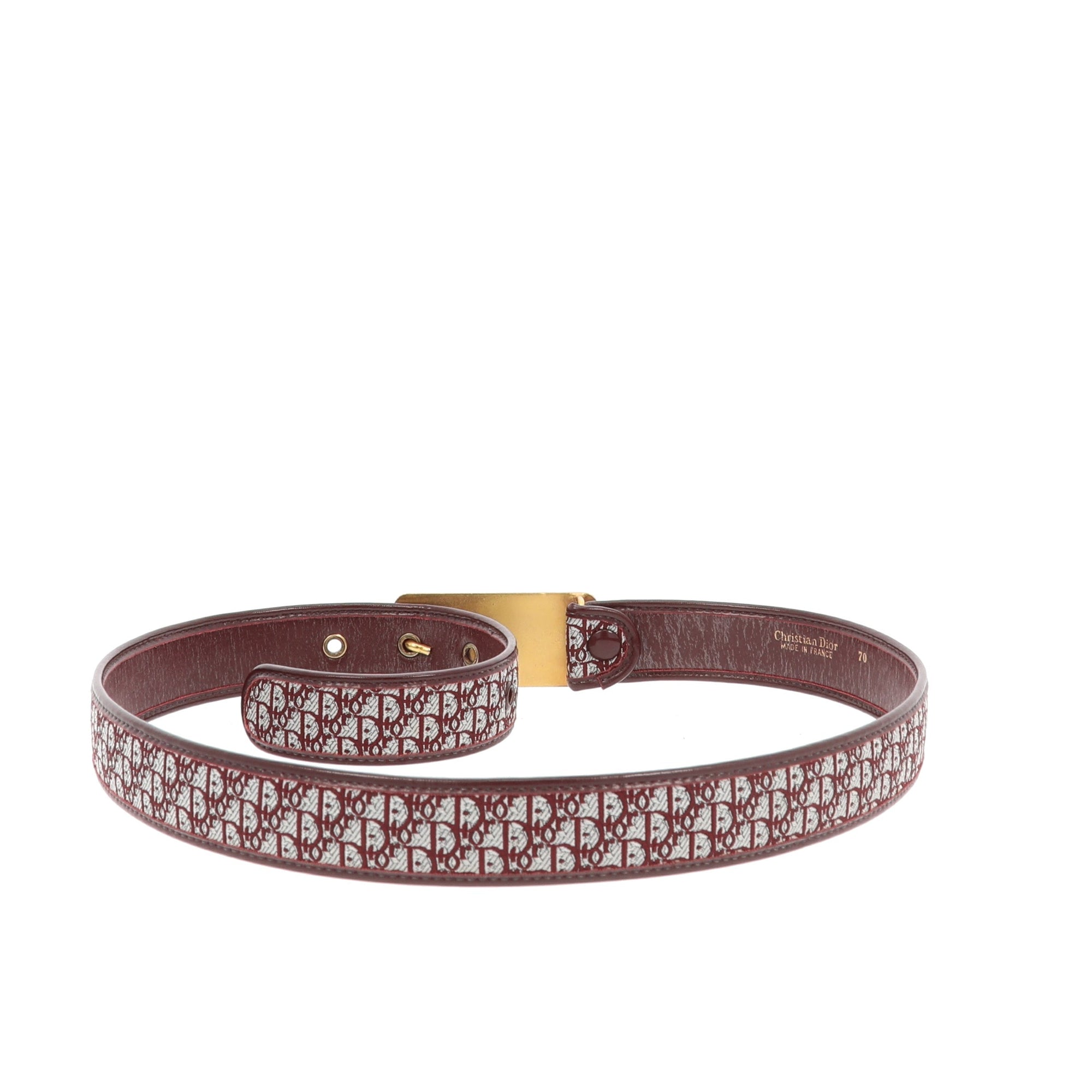 CHRISTIAN D1OR Belt in Bordeaux Fabric